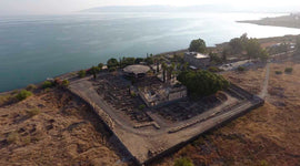 Areal view on Capernaum with the Sea of Galilee in the back