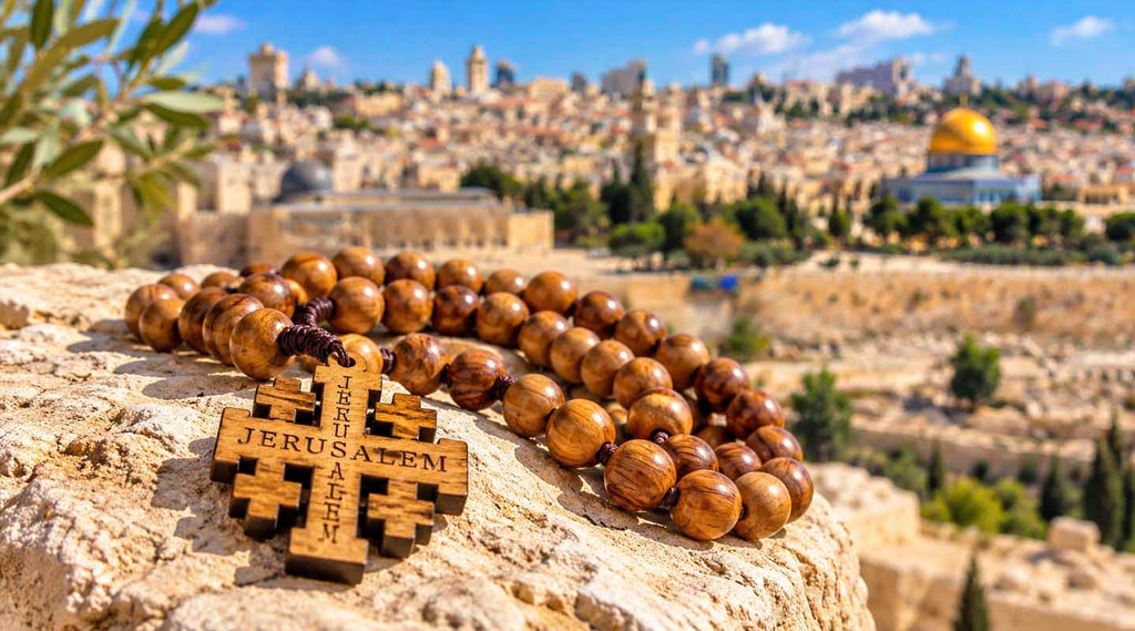 Rosaries from the Holy Land — Olive Wood, Holy Soil & Holy Water