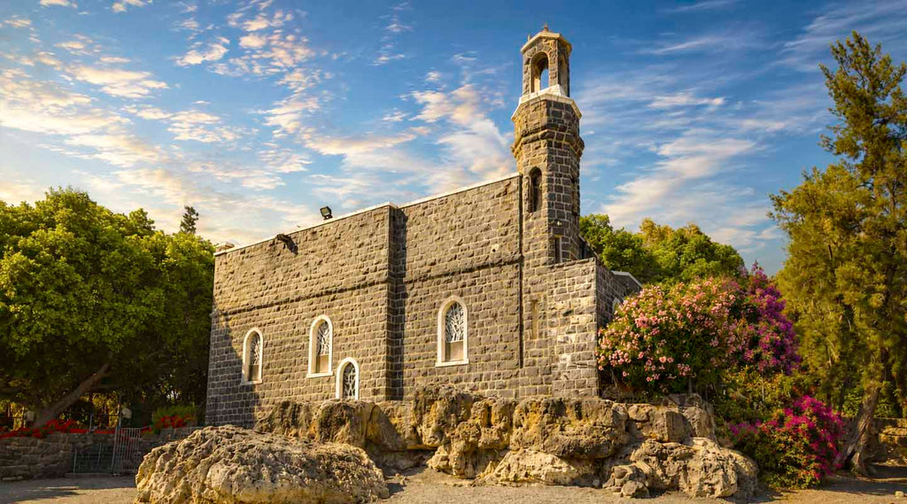 Church of the Primacy of Saint Peter at Tabgha, beside the Sea of Galilee, traditionally associated with John 21.