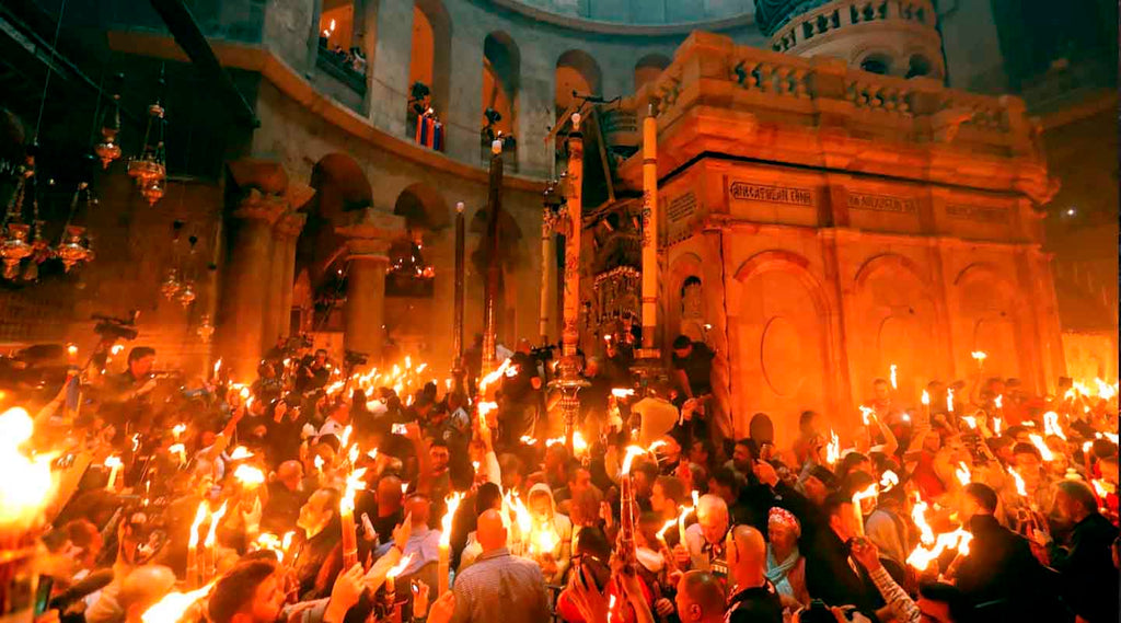 The Holy Fire Orthodox Christian Ceremony at the Church of the Holy Sepulchre