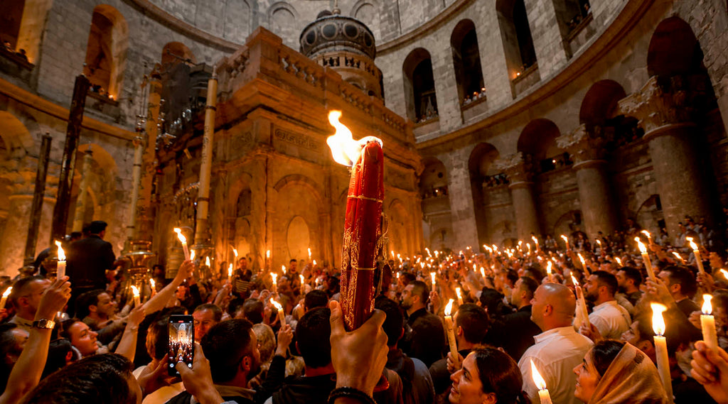 The Holy Fire Orthodox Christian Ceremony at the Church of the Holy Sepulchre