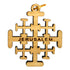 Wooden Jerusalem cross pendant on a white background