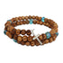 Crystal Blue Cross Bracelet - Handcrafted Olive Wood Beads