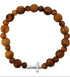 Olive Wood Bracelet with Cross