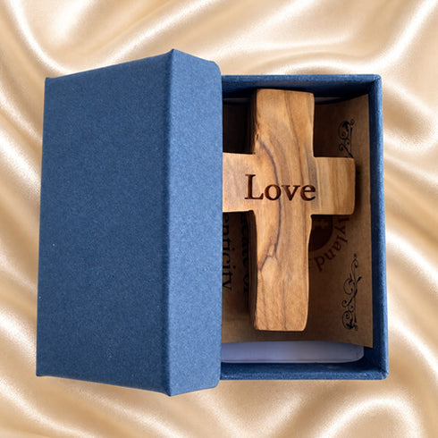 Bethlehem Olive Wood Comfort Cross with Thumb Rest