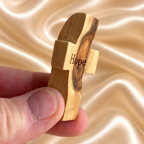 Bethlehem Olive Wood Comfort Cross with Thumb Rest