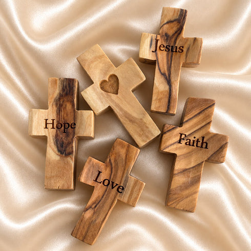 Bethlehem Olive Wood Comfort Cross with Thumb Rest