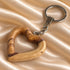 Hand-Carved Bethlehem Olive Wood Heart Keychain
