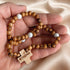 Bethlehem Olive Wood Pocket Rosary with Engraved Cross
