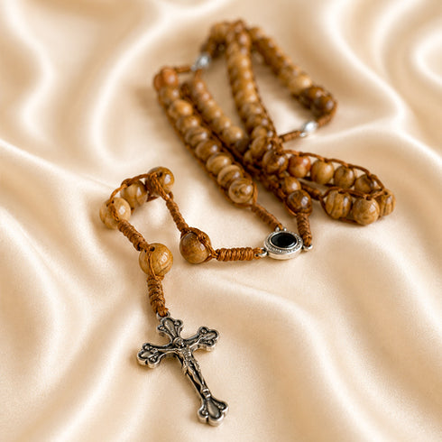 Bethlehem Olive Wood Rosary with Infant of Prague Medals