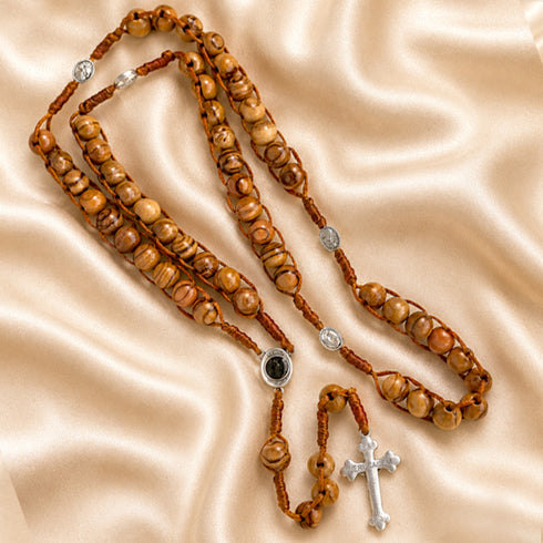 Bethlehem Olive Wood Rosary with Infant of Prague Medals