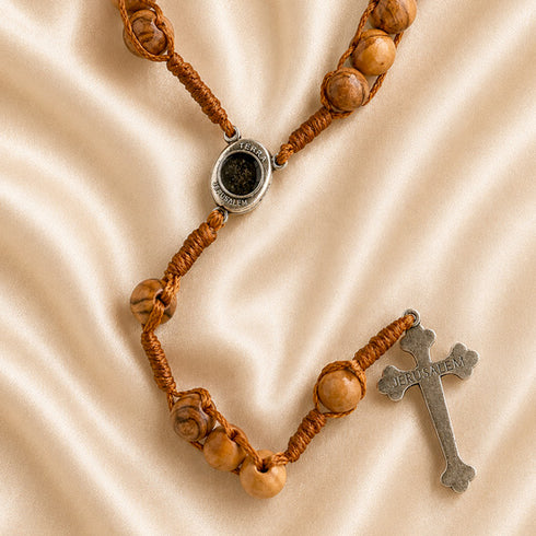 Bethlehem Olive Wood Rosary with Infant of Prague Medals