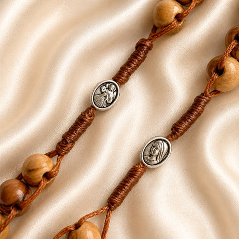 Bethlehem Olive Wood Rosary with Infant of Prague Medals