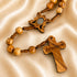 Bethlehem Olive Wood Rosary with Carved Marian Centerpiece