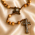 Bethlehem Olive Wood Rosary with Carved Marian Centerpiece
