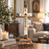 Olive Wood Standing Crucifix with Mother of Pearl & Bethlehem Star
