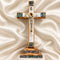 Olive Wood Standing Crucifix with Mother of Pearl & Bethlehem Star
