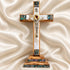 Olive Wood Standing Crucifix with Mother of Pearl & Bethlehem Star