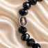 Black Crystal Catholic Bracelet with Devotional Medals