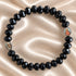 Black Crystal Catholic Bracelet with Devotional Medals