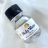 60ml small plastic vial of Holy Water from the Blessed Jordan River with a black cap, displayed on a white background.