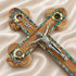 Olive Wood Budded Crucifix with Four Holy Elements
