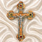 Olive Wood Budded Crucifix with Four Holy Elements