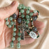 Green Aventurine Irish Rosary with Celtic Cross