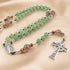 Green Aventurine Irish Rosary with Celtic Cross