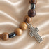 Christian Cross Bracelet with Olive Wood & Hematite