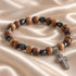 Christian Cross Bracelet with Olive Wood & Hematite