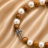 First Communion Olive Wood Bracelet with Pearlescent Beads & Cross
