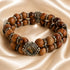 Olive Wood Double-Strand Bracelet with Four Catholic Medals