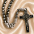 Silver Iron Bead St. Benedict Paracord Rosary