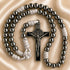 Silver Iron Bead St. Benedict Paracord Rosary