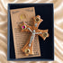Holy Land Olive Wood Crucifix Magnet with Four Holy Elements