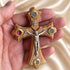 Holy Land Olive Wood Crucifix Magnet with Four Holy Elements