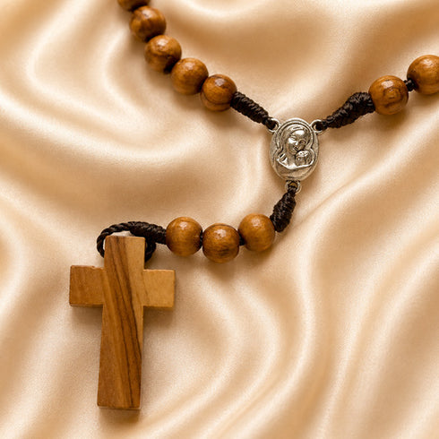 Seven Sorrows Rosary with Holy Soil & Olive Wood Cross