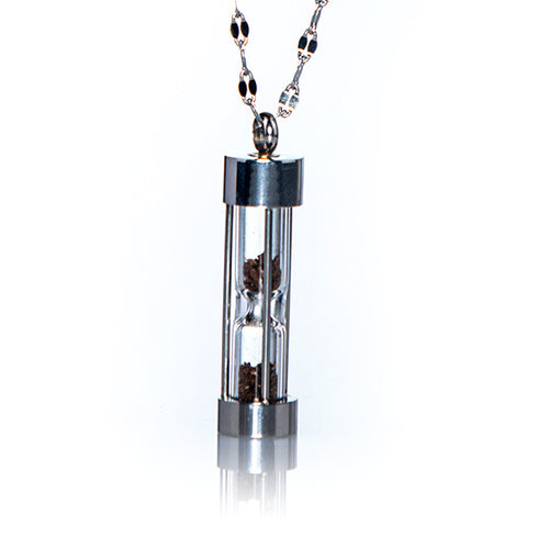 Holy Soil from Jerusalem - Cylinder shaped Pendant with Necklace