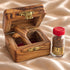 Christian gift set with Jerusalem holy soil and handcrafted olive wood comfort cross