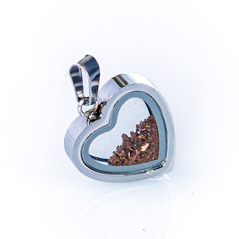 Holy Soil from Jerusalem in a Heart Shaped Pendant