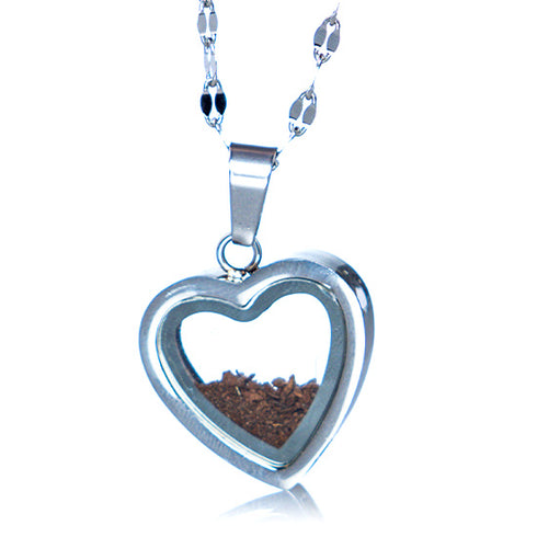 Holy Soil from Jerusalem in a Heart Shaped Pendant