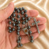 Black Hematite Rosary with Holy Soil from Jerusalem