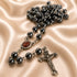 Black Hematite Rosary with Holy Soil from Jerusalem