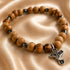 Olive Wood & Hematite Bracelet with Holy Spirit Dove Cross
