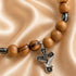 Olive Wood & Hematite Bracelet with Holy Spirit Dove Cross