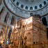 Exterior view of the Aedicule, the Chapel of Jesus Christ’s Tomb, inside the Church of the Holy Sepulchre.