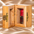 Holy water gift set with bottle and natural olive wood presentation box