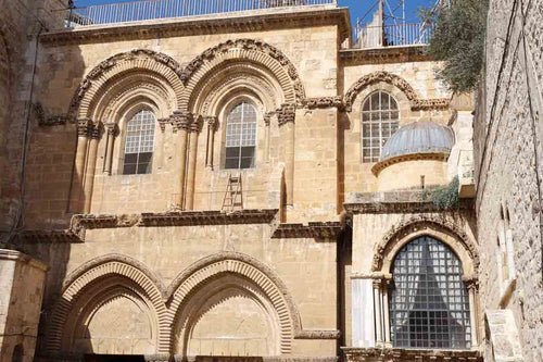 The Immovable Ladder in the Church of the Holy Sepulchre.