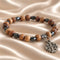 Jerusalem Cross Bracelet with Olive Wood & Hematite